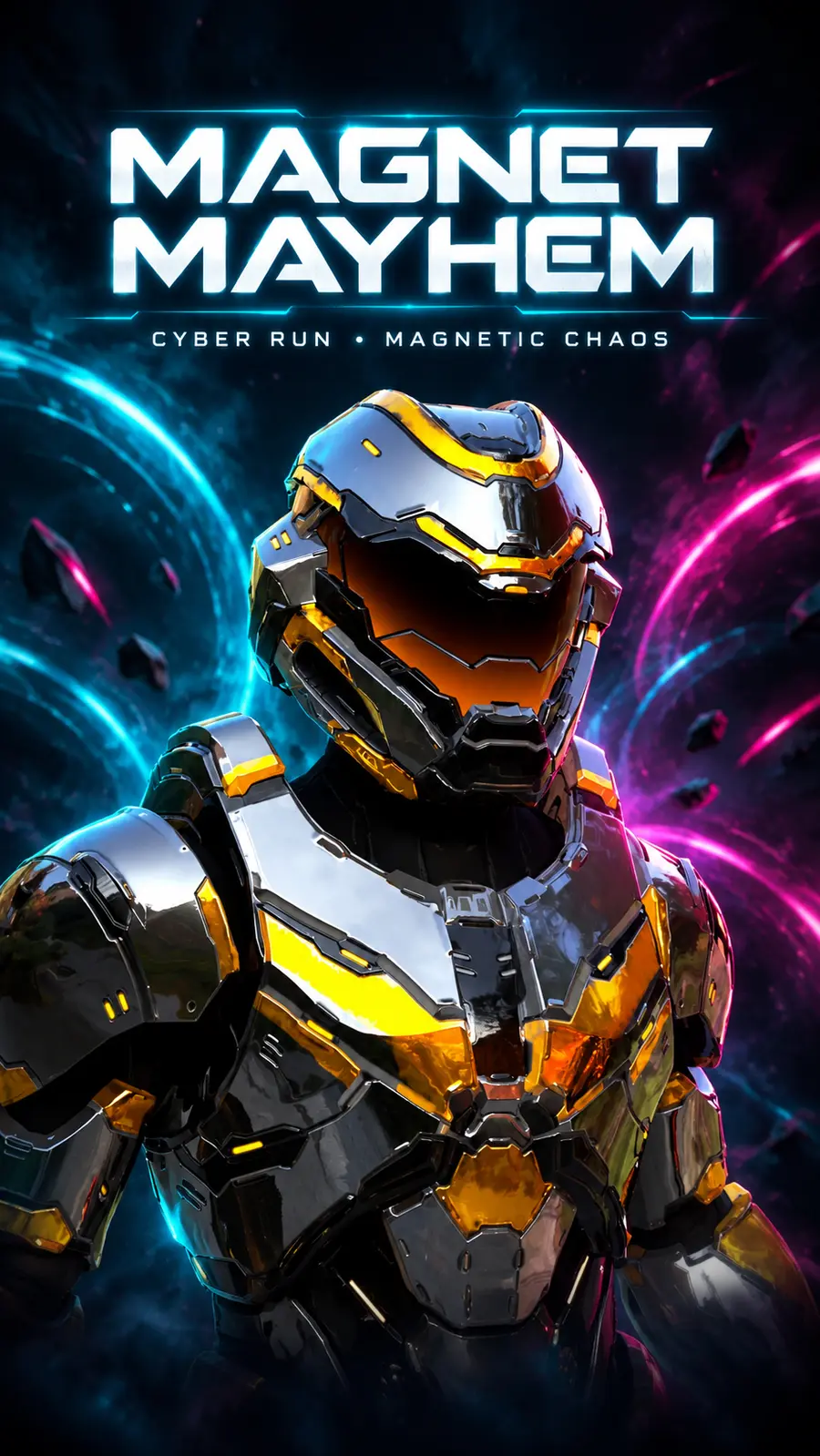 Magnet Mayhem cybernetic hero artwork